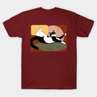 Cute Tuxedo cat want a belly rub  Copyright TeAnne T-Shirt